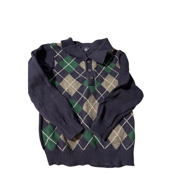 Janie and Jack Other - Janie and Jack Blue Argyle Collared Sweater – Size 2T (Boys)